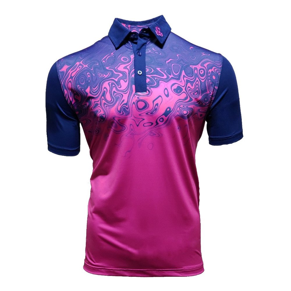 Scorpion21 Psychedelic Midnight Mulberry Golf Polo
